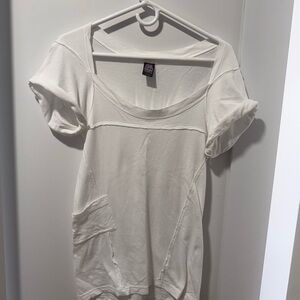 Free People Cream Short Sleeve Tee